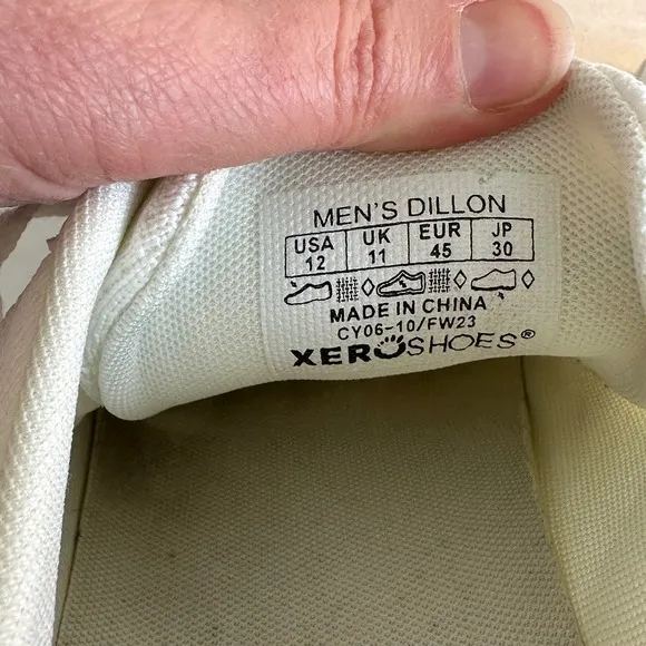 Xero Shoes Dillon Knit Sneakers Minimalist Lightweight Shoes Men's Size 12 White