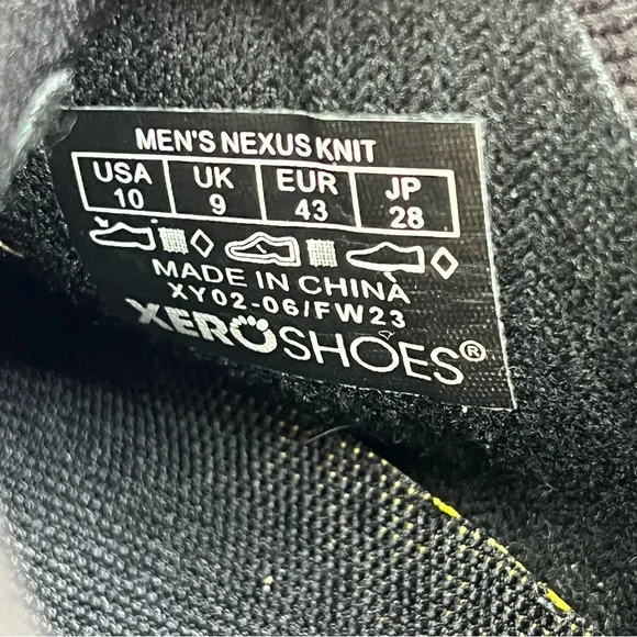 Xero Shoes Nexus Knit Running Shoes Lightweight Barefoot Black Men’s Size 10