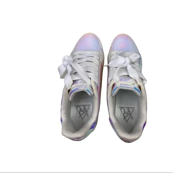 Y.R.U. Nighcall Hologram Iridescent Lace-Up Platform Sneakers  Shoes Size: 7