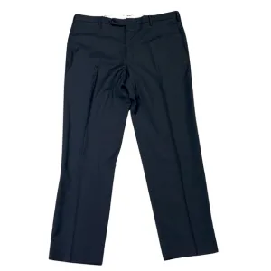 Zanella mens 38x29 black solid 100% wool modern flat front dress pants EUC