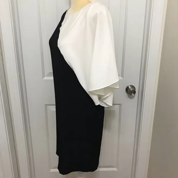 Zara asymmetrical black and white dress small