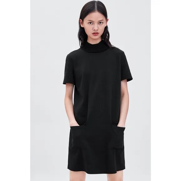 [Zara] Classic Black Turtleneck Dress