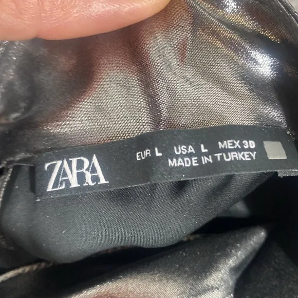 Zara Metallic Silver Dress Size L