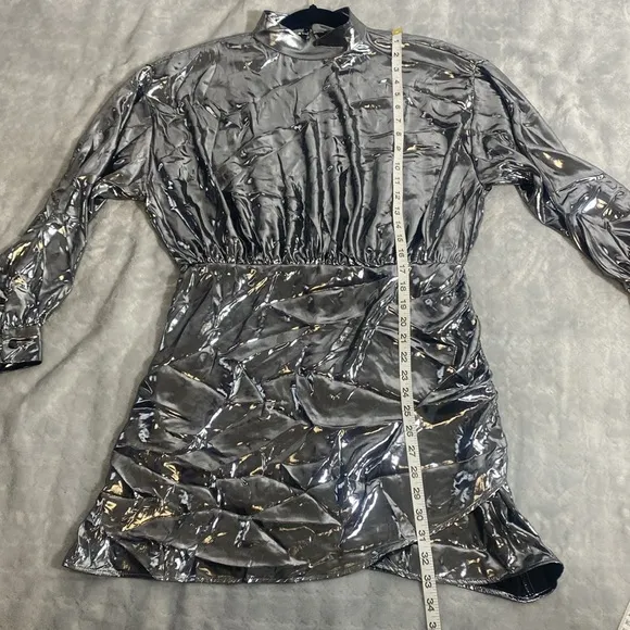 Zara Metallic Silver Dress Size L
