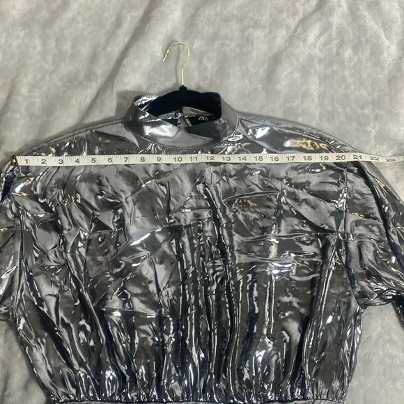 Zara Metallic Silver Dress Size L