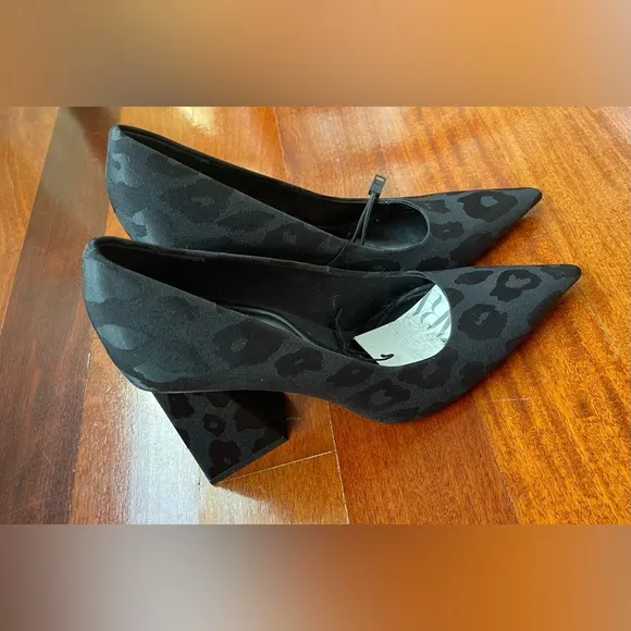 ZARA SHOES 👠 NWT Women’s BLACK GEOMETRIC HEEL POINTED TOE DRESS SHOE SIZE 37