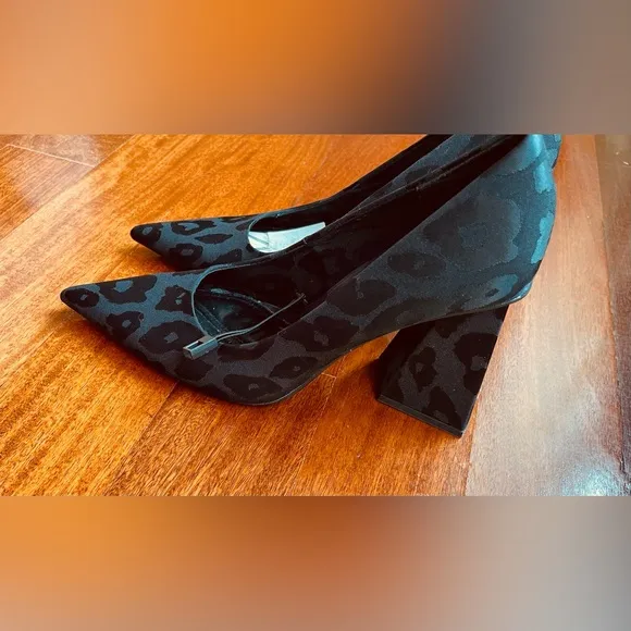 ZARA SHOES 👠 NWT Women’s BLACK GEOMETRIC HEEL POINTED TOE DRESS SHOE SIZE 37