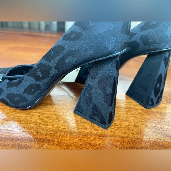 ZARA SHOES 👠 NWT Women’s BLACK GEOMETRIC HEEL POINTED TOE DRESS SHOE SIZE 37