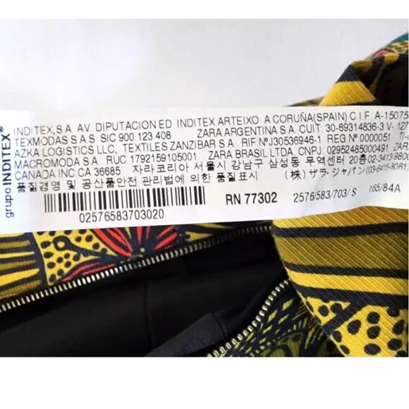 Zara Trafaluc Aztec Modern Halter Fitted Mini Dress Small NWOT