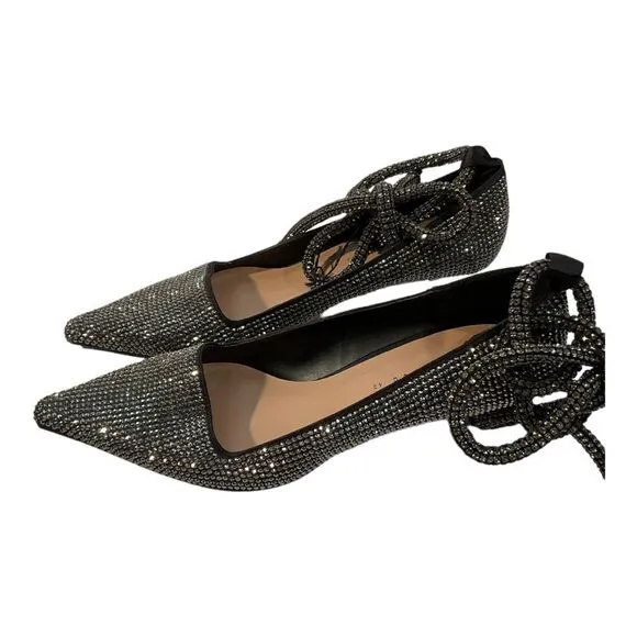 Zara Women Black Shiny High Heel Court Shoes Size 9 EU 40