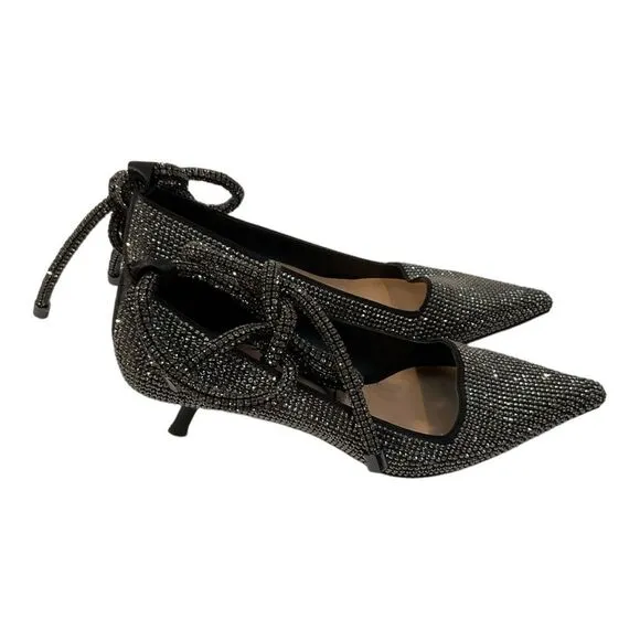 Zara Women Black Shiny High Heel Court Shoes Size 9 EU 40