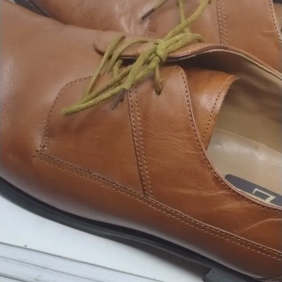 Zengara brown leather dress shoes mens  17M