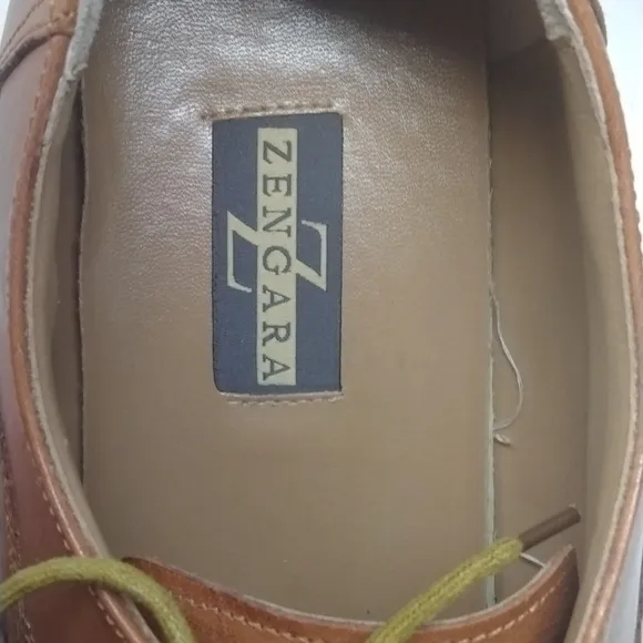Zengara brown leather dress shoes mens  17M