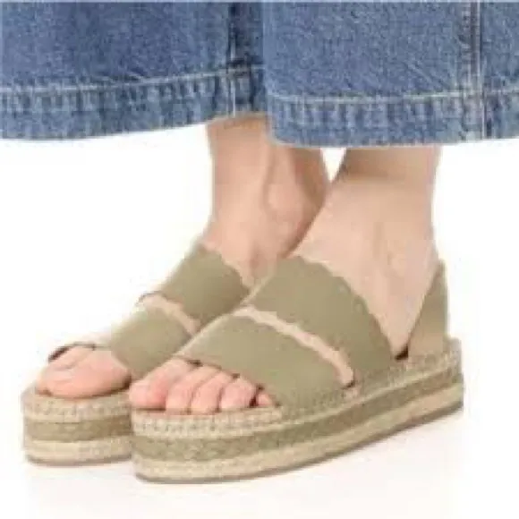 Zimmerman Women's Platform Sandals - Olive size 7.5