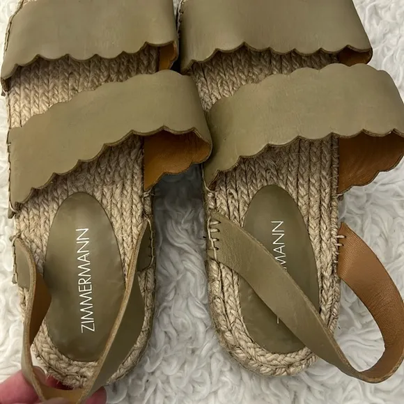 Zimmerman Women's Platform Sandals - Olive size 7.5