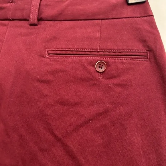 𝅺ZNT18 maroon modern cropped hem pants 38x34
